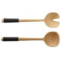 ASA Couverts à salade avec manche en nylon noir wood