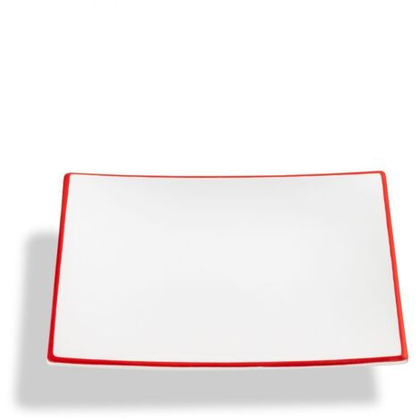 Ceramica Gmundner Bordo rosso rubino, piatto da dessert Trend (20x20 cm) (1/2)