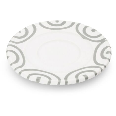 Piattino espresso grigio fiammato in ceramica Gmundner (Ø 11 cm) (1/2)