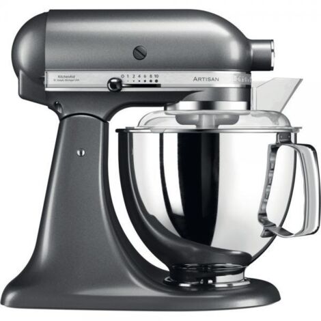 KitchenAid 5KSM175PSEMS Artisan - Impastatrice, Planetaria, 300 W, 4,8 Lt., 58-220 rpm, Argento Meda