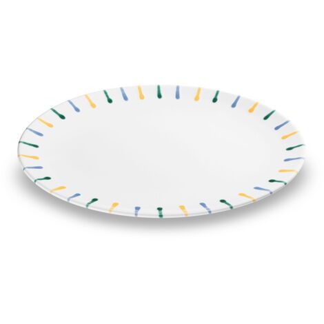 Piatto ovale in ceramica Gmundner colorato e fiammato (33x26 cm) (1/2)