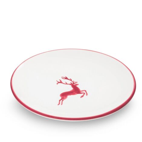Ceramica Gmundner Rosso Bordeaux. Cervo, tazza con piattino (Ø 15 cm) (1/2)