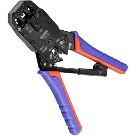 KNIPEX 97 51 12 Pinza per connettori modulari tipo "Western" con manici multicomponente brunita 200 mm