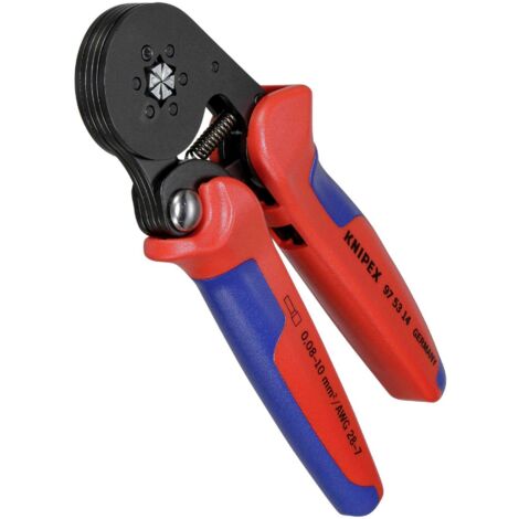 KNIPEX 97 53 14 Pinza per terminali a bussola, con regolazione automatica per crimpaggio laterale con manici multicomponente brunita 180 mm