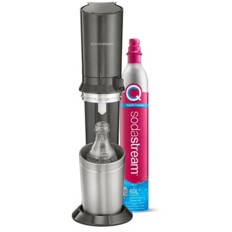 Gasatore Sodastream Crystal 3.0 Nero con Bottiglia in Vetro - Kit Completo per Bevande Frizzanti