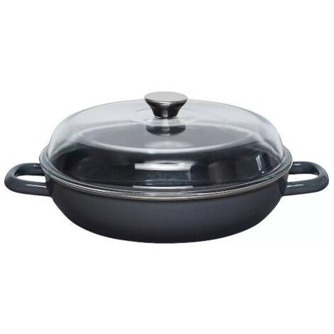 Riess Schmorpfanne mit Glasdeckel 28cm DARK GREY (1/2)