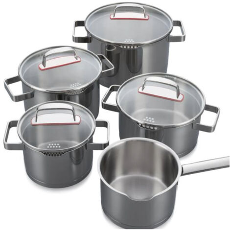 Set di pentole Kelomat Set di stoviglie con coperchio in vetro Creation S 9 pezzi in acciaio inox (1/5)