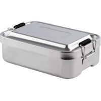 Porta pranzo Kelomat in acciaio inox 23x15 cm con chiusura a morsetto e divisorio