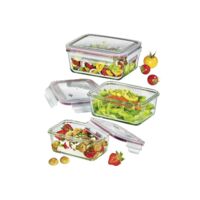 KÜCHENPROFI Set di scatole per il pranzo/vasetti in vetro rettangolari 3 pz.