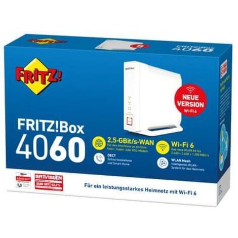 AVM FRITZBox 4060 Router WLAN 2,4 GHz, 5 GHz 6000 MBit/s
