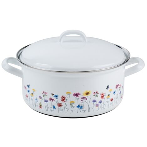 Cacerola Riess Flora con tapa Ø22cm Country esmalte inducción
