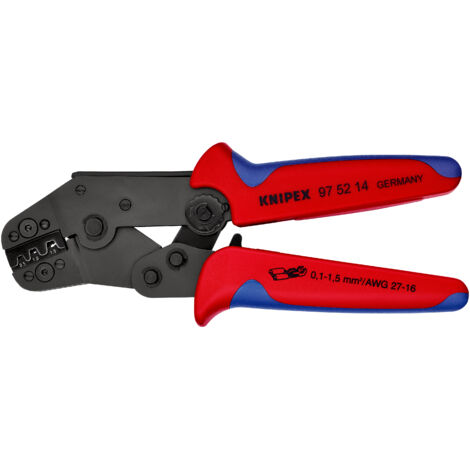 KNIPEX 97 52 14 Crimpadora modelo corto con mangos multicomponentes Barnizados 195 mm