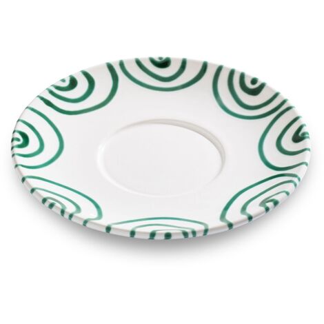 Gmundner Cerámica Verde Flameado, platito taza de té Maxima (Ø18cm) (1/2)