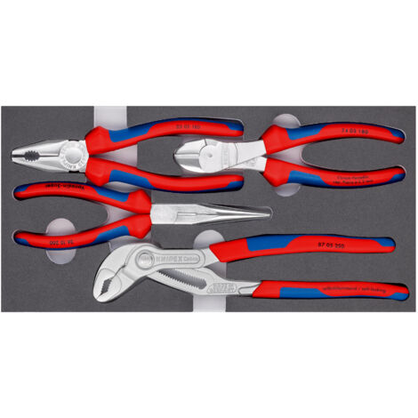 KNIPEX 00 20 01 V17 Juego de alicates en alojamiento de espuma 4 unidades