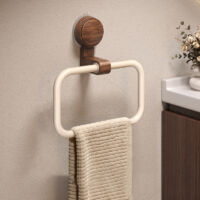 Briznsn Porte-serviettes métallique à ventouse, style rétro, à fixation murale sans perçage, pivotant à 360°, pour salle de bains et toilettes