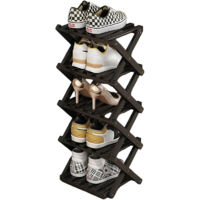 Briznsn Étagère à chaussures, modèle sur pied, pliable, 5 étages, idéale pour l'entrée, résistante et facile à monter, adaptée à l'entrée, à la penderie et à la chambre à coucher