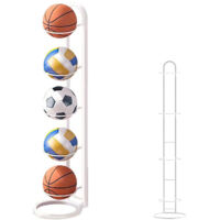 Briznsn Support de rangement pour ballons de basket, 5 étages, support de rangement pour ballons, support pour ballons, support démontable, pour usage intérieur et extérieur