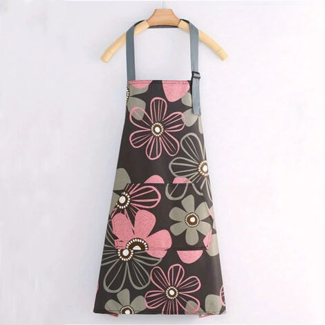 Nsihing Tablier de cuisine, tablier réglable avec poche, tablier floral élégant pour la cuisine à la maison, le jardinage, la restauration et les salons, Motif Floral Rose (1/5)