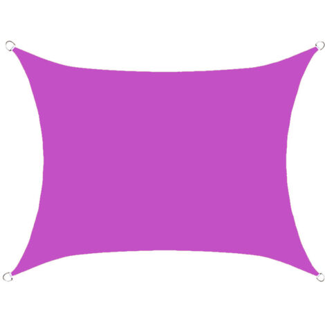 S-giant Toile de protection solaire rectangulaire en tissu 3x5m imperméable à la lumière, avec œillets et cordes, adaptée pour jardin et terrasse extérieurs.(La couleur violette) (1/5)