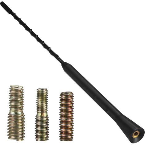 Antenne de Voiture AM FM, 28 cm Antenne Radio Voiture Universelle, Antenne Autoradio avec Réception AM FM, Antenne Voiture de Toit Remplacement, avec Filetage M4 M5 M6 (1/5)