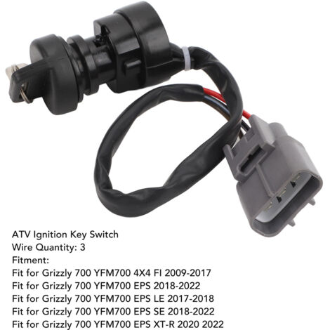 3-adriger ATV-Zündschalter mit Schlüssel für Yamaha Grizzly 700 YFM700 - Robuster und zuverlässiger Zündschalter (1/5)