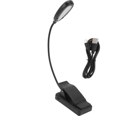 Wiederaufladbare USB-Klemmleuchte, 360°-Drehung, 3 Farbtemperaturen, 5 LEDs – ideal zum Lesen, fürs Büro und für Zuhause. (1/5)