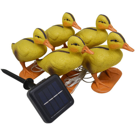 Solar-Gartenlampe mit Tierfiguren-Design – 5 dekorative LED-Enten – Wetterfest (1/5)