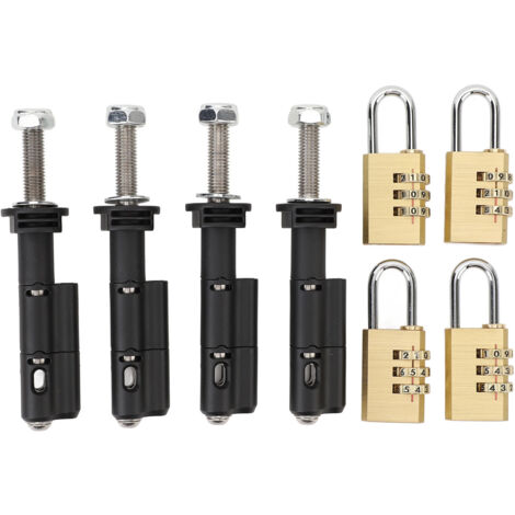 MKII Befestigungsstift-Set für Aufziehpaneele mit Zahlenschloss, einfache Montage aus Edelstahl und Nylon (4-teilig)