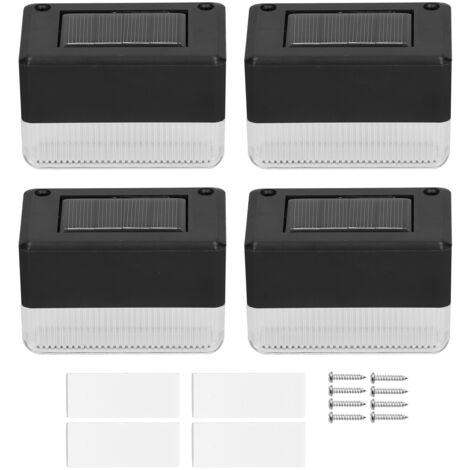 [Solarbetriebene Stufenleuchte] Hochleistungs-Solarpanel, RGB-Lichtmodus und warmes Dauerlicht, Schutzart IP65, 4 Stück für Treppen, Stufen und Garten (1/5)