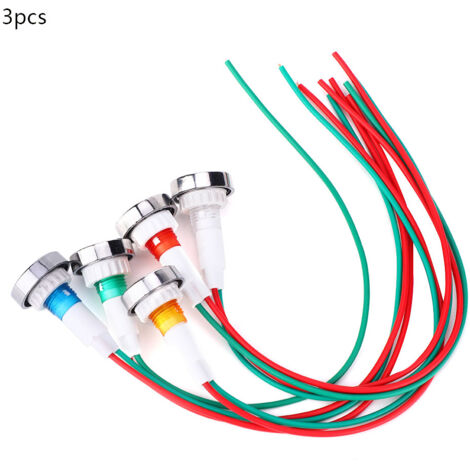 10-mm-LED-Blinkerleuchten, 15 Stück, DC 12 V – Blinkerset mit Kabeln und 5 Farben
