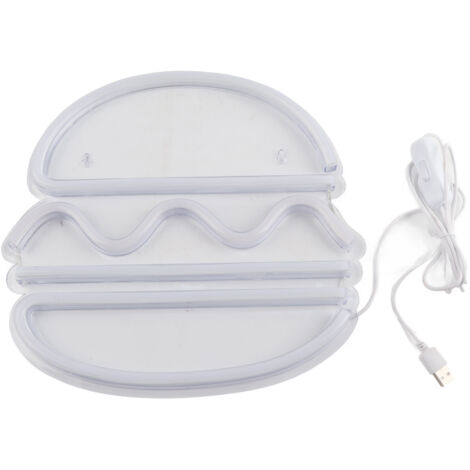 Neon-LED-Hamburger-Schild mit USB-betriebener Dekorationsbeleuchtung für Zuhause, Bar oder Geschäft (1/5)