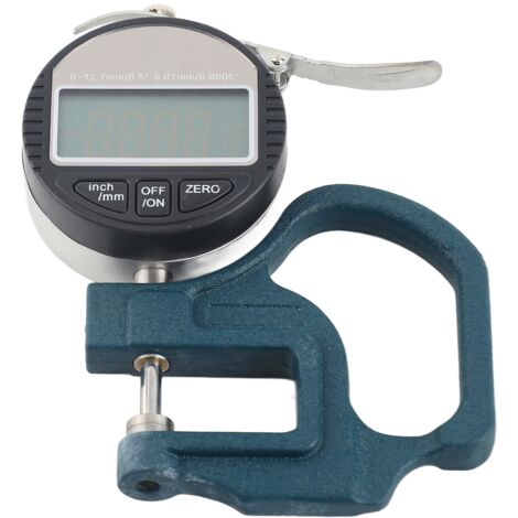 Digitales Dickenmessgerät [Messbereich 0–12,7 mm] + [Genauigkeit 0,01 mm] + Material: ABS-Aluminium für Leder, Papier, Stoff