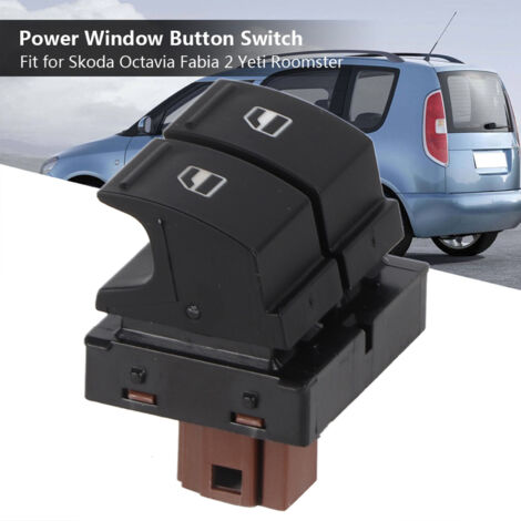 Elektrischer Fensterheberschalter 1Z0959858 in schwarzem ABS für Octavia Fabia 2 Roomster (1/5)