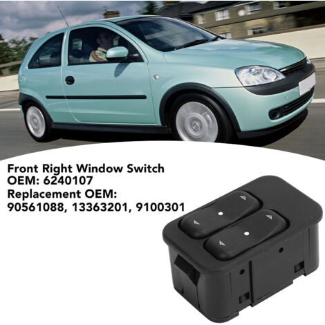 Elektrischer Fensterheberschalter vorne rechts 6240107, kompatibel mit Vauxhall Corsa und Opel Corsa C (2000–2016) – Fensterheberschalter (1/5)