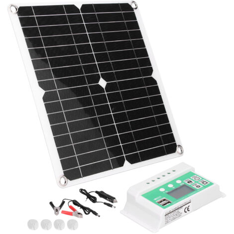 Flexibles Solarmodul-Set 40W monokristallines Silizium 18V mit 30A Laderegler für Wohnwagen und Fahrzeuge