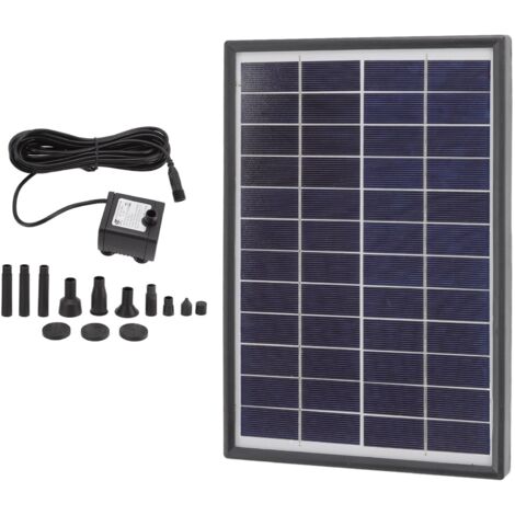 12V 6W Solarbrunnenpumpe mit ABS-Antiverstopfungsfilter, leicht zu reinigen, für Wasserdekorationen (1/5)