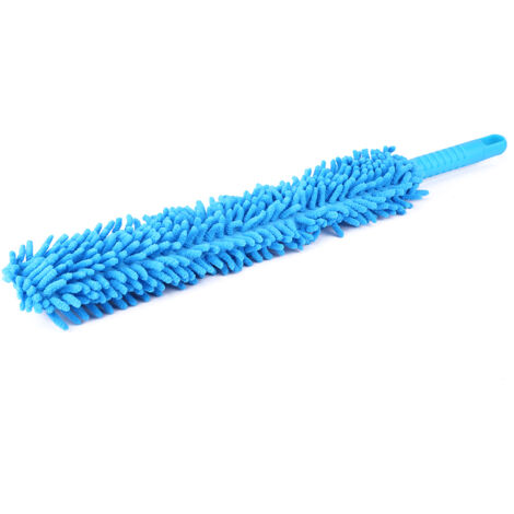 Mikrofaser-Reinigungsbürste für Auto und Felgen – flexibler und weicher Griff, 56 cm, blau