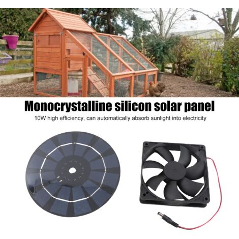 Solarventilator – 10-W-Monokristallin-Set mit Panel und 12-cm-ABS-Ventilator für Zuhause, Genossenschaftswohnungen und Wohnmobile (1/5)