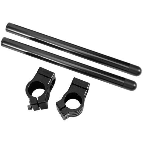 Set aus zwei separaten schwarzen Aluminium-Clip-On-Lenkern für Motorräder mit 43-mm-Rohrdurchmesser (1/5)