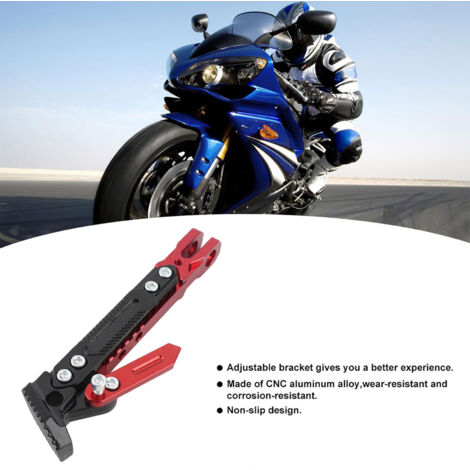 Verstellbare Seitenstütze für CNC-gefrästen Aluminium-Motorradrahmen B0503 Rot (1/5)