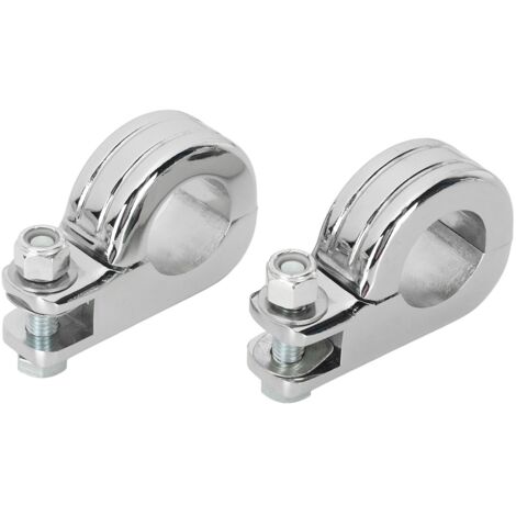 Aluminium-Motorradfußrastenhalterung – P-Typ-Montagesatz mit Adapter für 32 mm (1 1/4") Motorschutzbügel – silber – 1 Paar (1/5)
