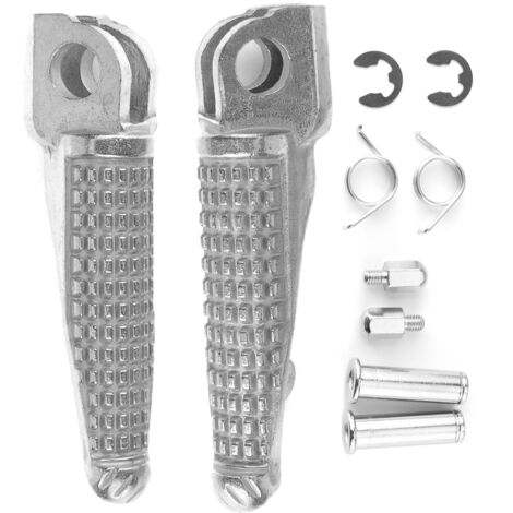 Silberfarbene Motorrad-Vorderradfußrasten aus Eisen für Kawasaki ZX-9R/Z750/Z750S/NINJA 650R – 2-Fuß-Set mit Zubehör (1/5)