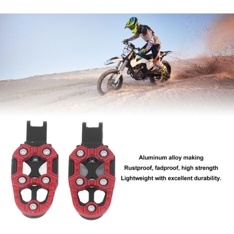 Universelle rote, rutschfeste Motorradpedale aus Aluminium mit Montagezubehör (1/5)