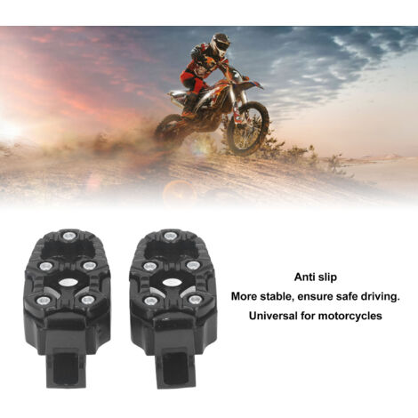 Motorrad-Fußrasten aus Aluminium – Universelle, schwarze, rutschfeste Fußrasten – Paar (1/5)
