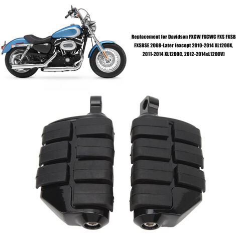 Highway-Fußrasten für Motorräder [1 Paar] - Robuste Materialien, rutschfeste Oberfläche, Schwarz [Kompatibilität: FXCW, FXCWC, FXS, FXSB, FXSBSE 2008+] (1/5)