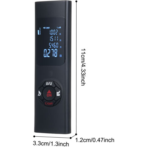 Mini-Hochpräzisions-Laser-Entfernungsmesser S3 misst Distanz, Fläche und Volumen mit LCD-Bildschirm und Typ-C-Ladeanschluss IP54
