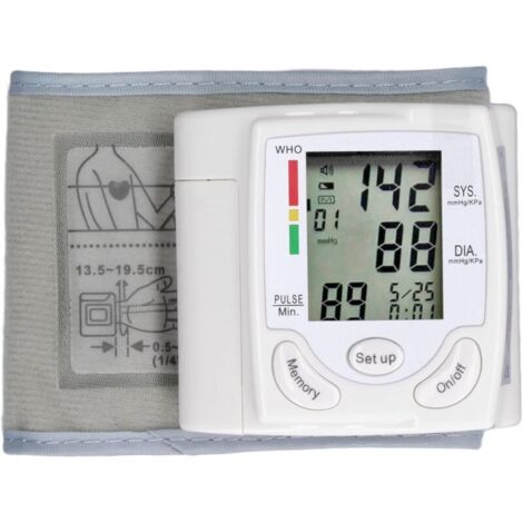 Monitor de presión arterial digital con brazalete LCD ajustable (1/5)