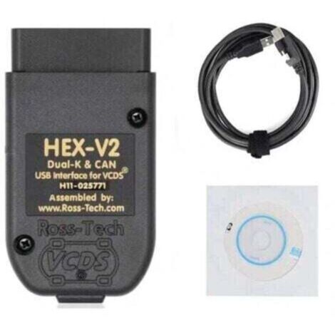 Cable de diagnóstico HEX V2 VCDS VAG COM 25.3 5053 para lector de códigos de barras VW/AUDI/Skoda/Seat, cable escáner USB (inglés)