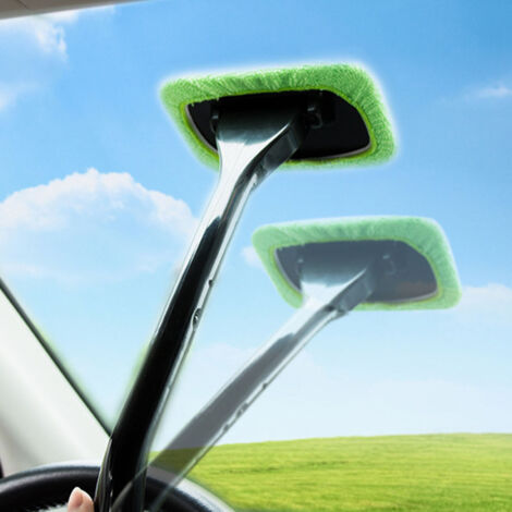 Limpiador de ventanas de coche - Cepillo eficaz antiarañazos y antipolvo - Herramienta portátil para lavar y limpiar ventanas de plástico (1/5)