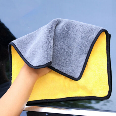 Paño de limpieza de doble cara para coches, grueso, de terciopelo coral, ultra absorbente, para coches, muebles y ventanas.